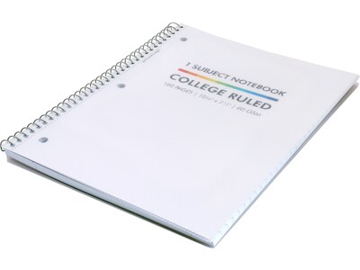 Pukka Pad Basics Subject Notebook, 7.5" x 10.5", College-Ruled, 80 Sheets, White, 3/Pack (9759-BAS)