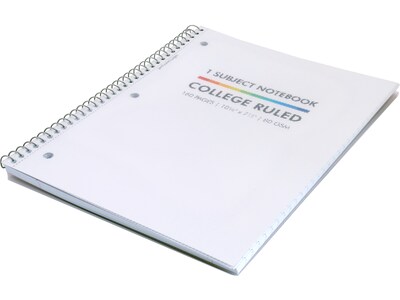 Pukka Pad Basics Subject Notebook, 7.5 x 10.5, College-Ruled, 80 Sheets, White, 3/Pack (9759-BAS)