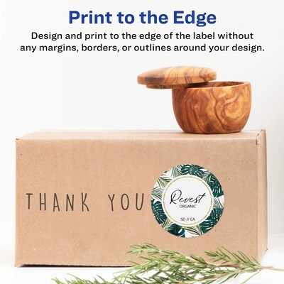 Avery Laser/Inkjet Round Multipurpose Labels, 3" Dia., Matte White, 150 Labels/Pack (94513)