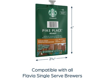 Starbucks Pike Place Roast Coffee Flavia Freshpack, Medium Roast, 38/Carton (48725)