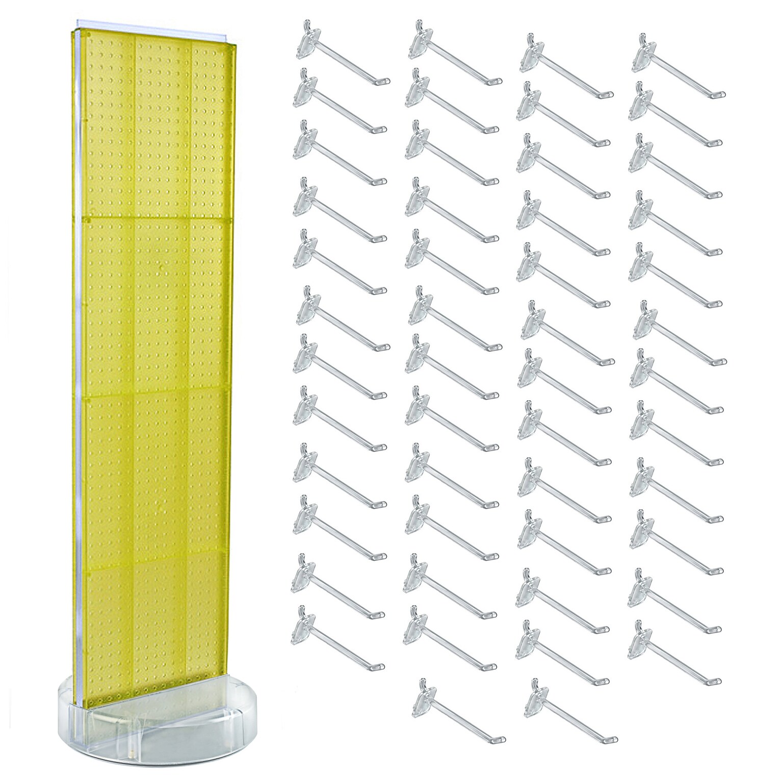 Azar Revolving Studio Base 60 x 16 Pegboard Floor Stand, Yellow (700780-YEL-6C50)
