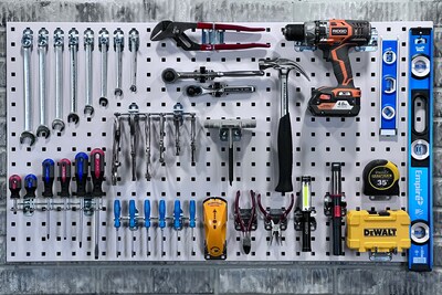 Triton Products Locboard 24" x 42-1/2" x 9/16" Steel Square Hole Pegboards, Set of 2 (LB2-W)