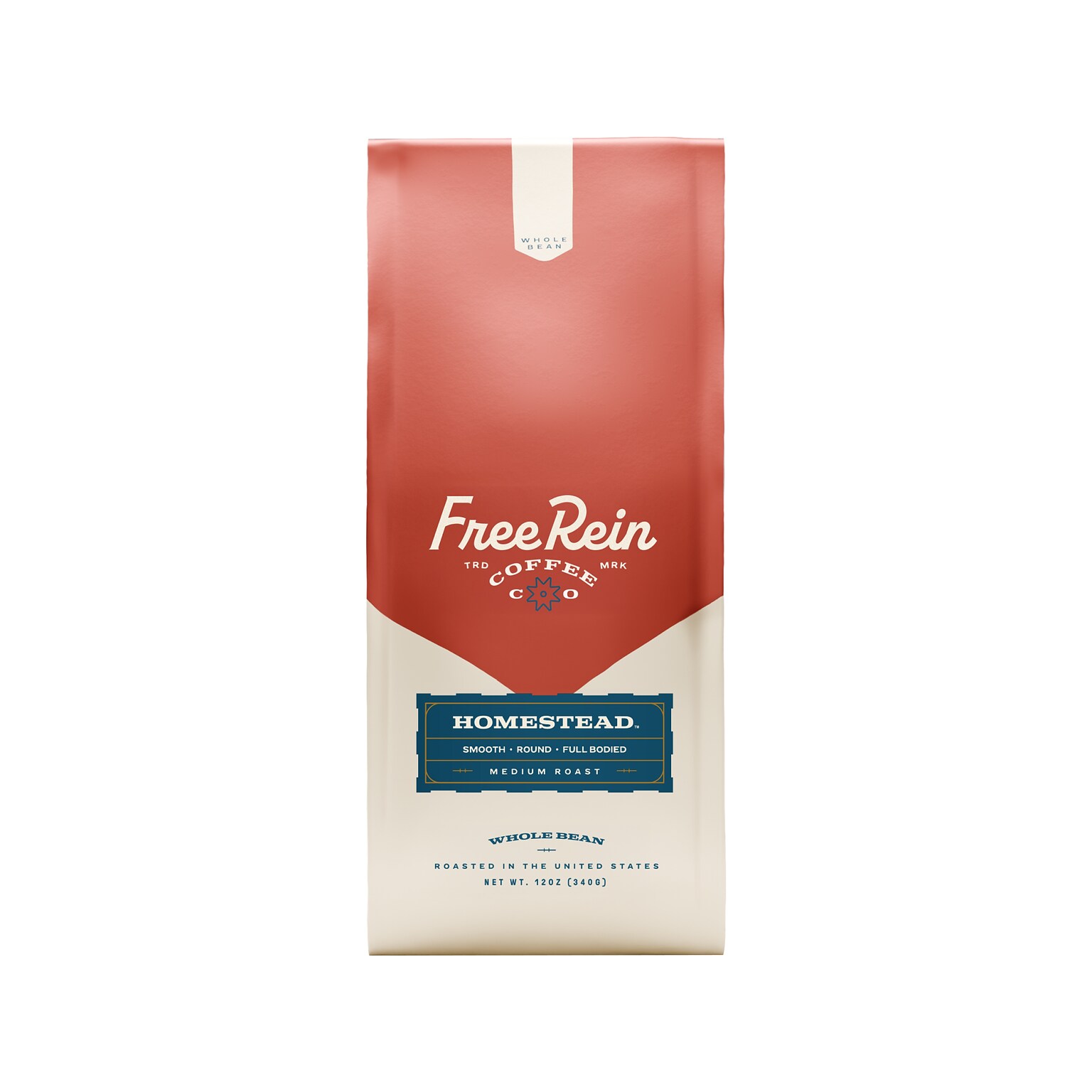 Free Rein Homestead Whole Bean Coffee Packet, Medium Roast, 12 oz. (810138360071)