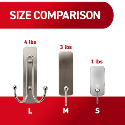 Command Large Hook, 4 lb., Brushed Nickel (17036BN-ES)