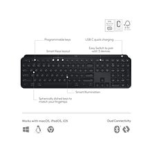 Logitech MX Keys S Wireless Keyboard, Black (920-011406)