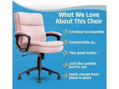 Click365 Transform 2.0 Ergonomic Fabric Swivel Desk Chair, Pink (CCHR10007E)