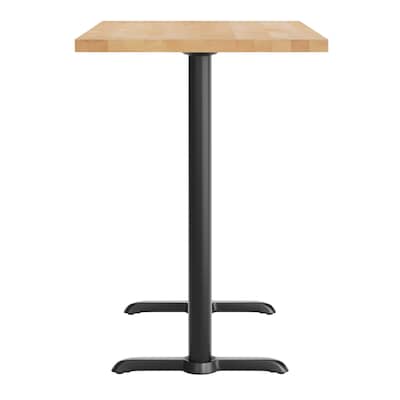 Flash Furniture Bennett Wooden Commercial Indoor Table, 48" x 30", Natural Top/Black Base (GSF3048NTT0522B)