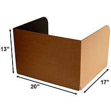 Classroom Products Foldable Cardboard Freestanding Privacy Shield, 13H x 20W, Black/Kraft, 20/Box
