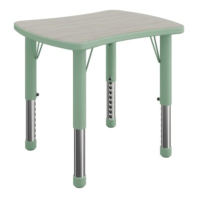 Flash Furniture Wren Rectangular Activity Table, 21.75 x 26.5, Height Adjustable, Light Gray Woodgrain/Sage (YU98RECTBSGE)