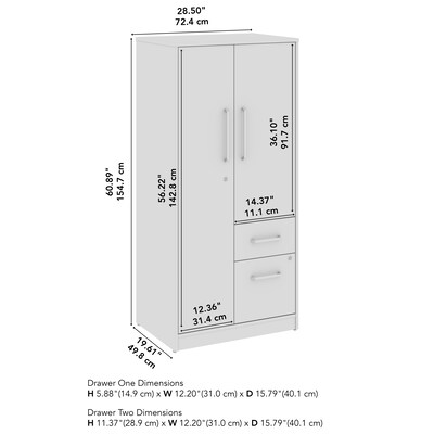 Bush Business Furniture Vista Wardrobe Cabinet with Drawers, Natural Elm (VSS130NEK)