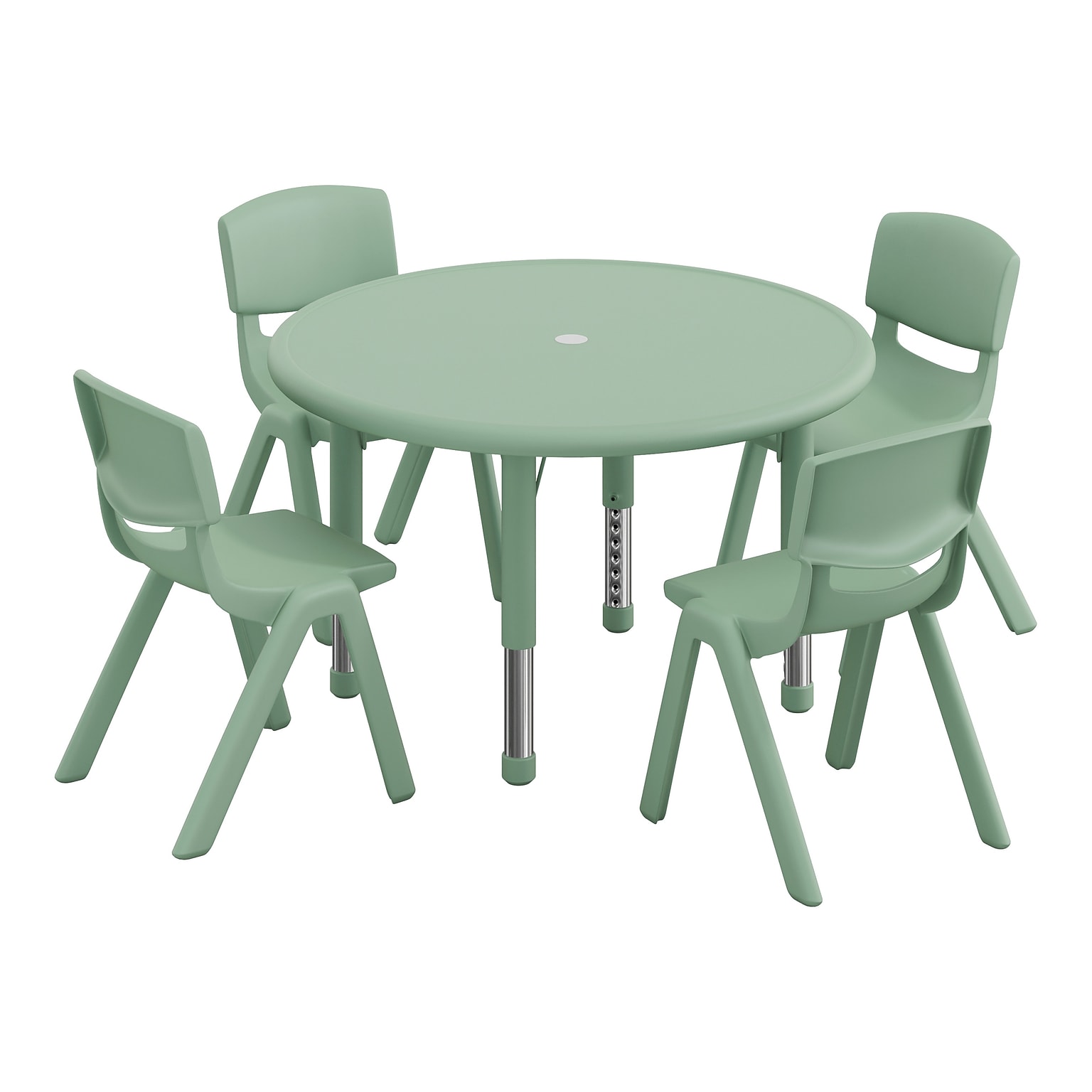 Flash Furniture Emmy 33 Round Activity Table Set, Height Adjustable, Sage (YCX73RNDTBSGEE)