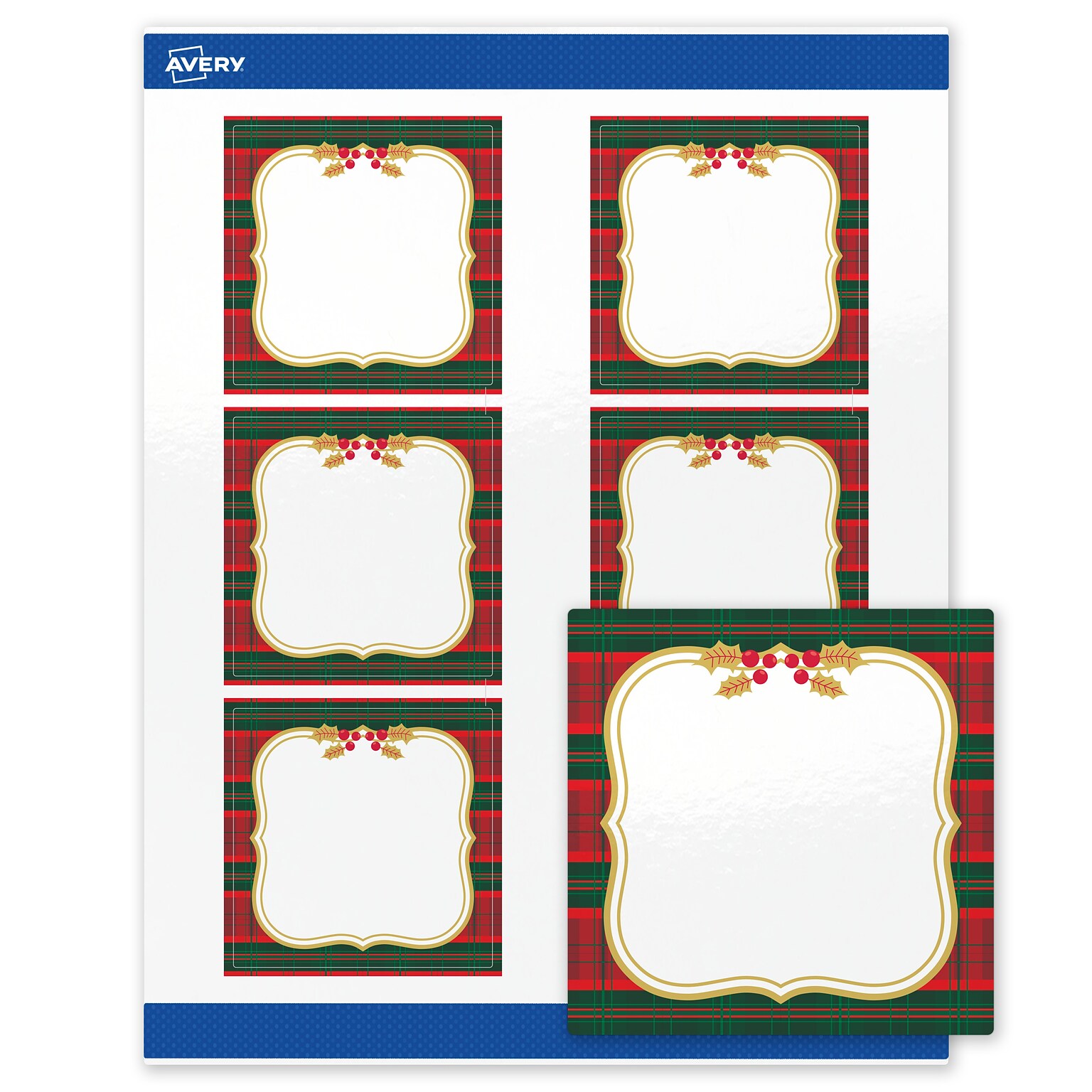 Avery Square Multipurpose Labels, 3 x 3, White, 60/Pack (19479370519)