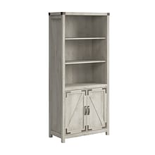 Bush Furniture Knoxville 72H 5-Shelf Bookcase with Doors, Cottage White (CGB132CWH-03)