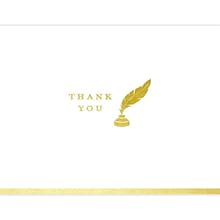 JAM PAPER Premium Thank You Card Sets, Pen Quill, 12 Cards with Envelopes (52611909333A)