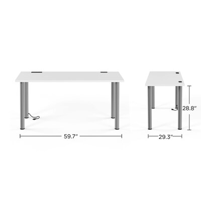 Union & Scale™ Essentials 60"W Computer and Writing Desk, White (UN56971)