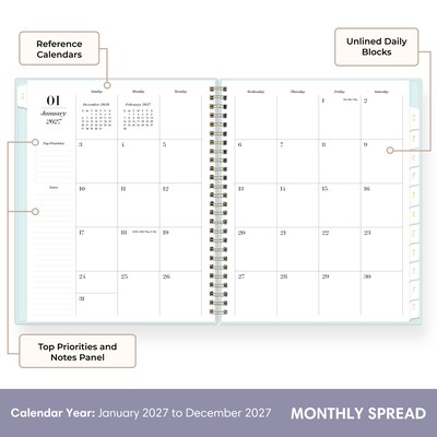2027 Blue Sky Sincerely Jules 7" x 9" Weekly & Monthly Planner, Sky Blue (164246)