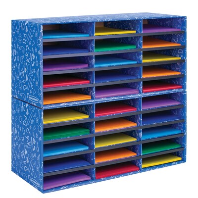 Bankers Box Classroom collection, 30-Compartment Literature Organizers, 28.5 x 12.375, Blue (33844