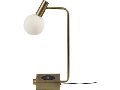 Adesso Windsor LED Desk Lamp, 17.5, Antique Brass/White (3214-21)