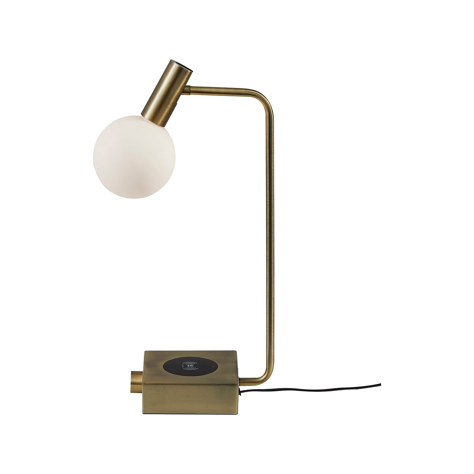 Adesso Windsor LED Desk Lamp, 17.5, Antique Brass/White (3214-21)