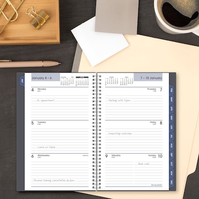 2027 AT-A-GLANCE DayMinder 5" x 8" Weekly & Monthly Planner, Plastic Cover, Gray (GC200-07-27)