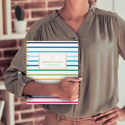 2026-2027 AT-A-GLANCE Simplified by Emily Ley Happy Stripe 8.5" x 11" Academic Weekly & Monthly Planner (EL49-905A-27)