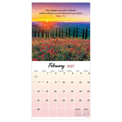 2027 TF Publishing Psalms 12 x 12 Monthly Wall Calendar, Multicolored (27-1024)