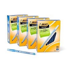 BIC Round Stic Xtra Life Ballpoint Pen, Medium Point, Blue Ink, 144/Pack (GSM144AZ-BLU)