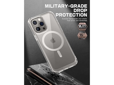 SUPCASE Unicorn Beetle Slim MagSafe Phone Case for iPhone 15 Pro Max, Gray (SUP-iPhone2023Max-6.7-UBMag-Clear)