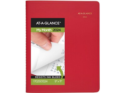 2024 AT-A-GLANCE Fashion 9 x 11 Monthly Planner, Red (70-250-13-24)