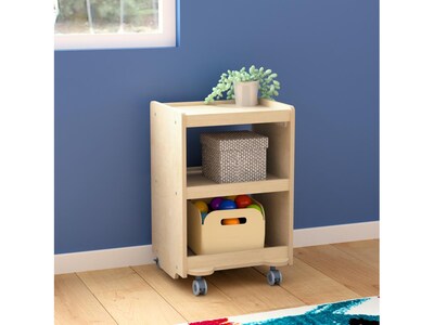 Flash Furniture Bright Beginnings Mobile 3-Tier Storage Cart, 25"H x 16"W x 16"D, Natural Birch Plywood (MK-KE24084-GG)