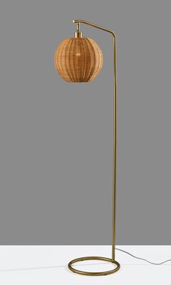 Adesso Maeve 60" Antique Brass Floor Lamp with Round Shade (9407-21)