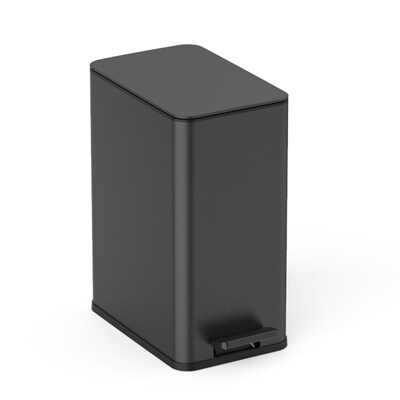 NineStars Stainless Steel Indoor Step-On Trash Can, 2.6 Gallons, Black (XZD-10-88BK)