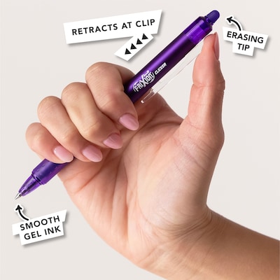 Pilot FriXion Clicker Vibe Erasable Gel Pen, Fine Point, 0.7mm, Assorted Ink, 3/Pack (FXCC3010F)