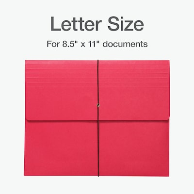 Pendaflex Expanding Wallet with Elastic Closure, Letter, Red, 10/Box (1006974)