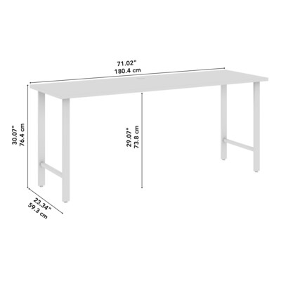Bush Business Furniture Hustle 72"W Computer Desk with Metal Legs, Platinum Gray (HUD172PG)