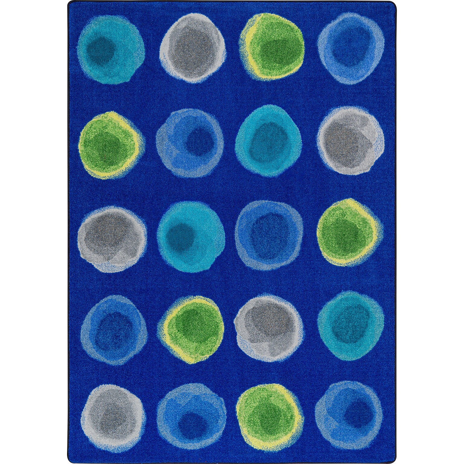 Joy Carpets Watercolor Spots Nylon 54 x 78 Machine Tufted Rug, Marine (2143C-02)