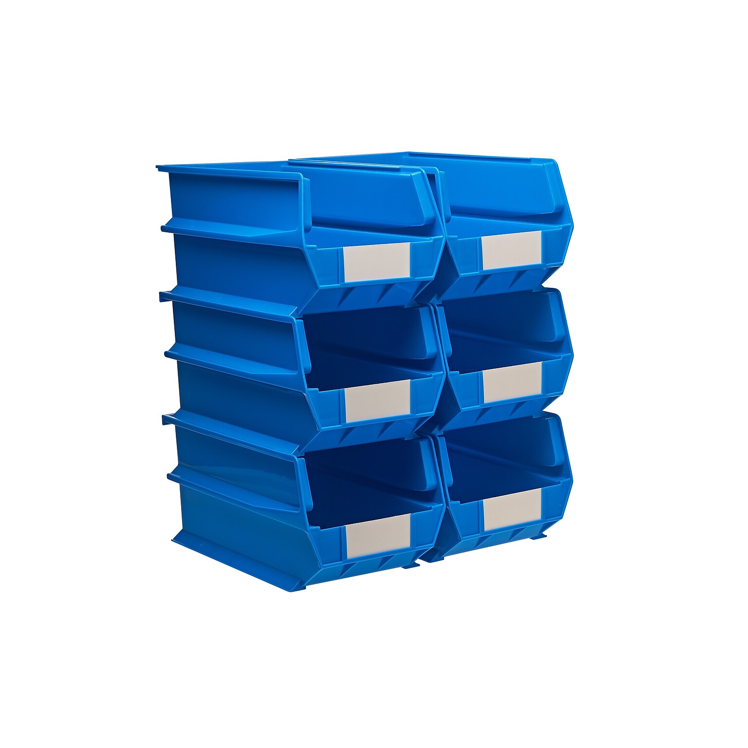 Triton Products LocBin Stackable Storage Bin, 7 x 8.25x 14.75, Blue, 6/Pack (3-240B)
