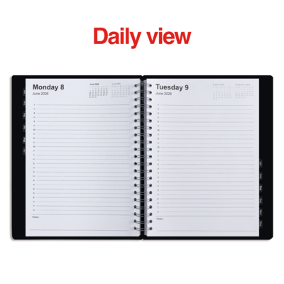 2026 Staples 8" x 11" Daily Appointment Book, Black (ST58453-26)