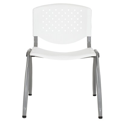 Flash Furniture HERCULES Series Plastic Stack Chair, White, 5 Pack (5RUTF01AWH)