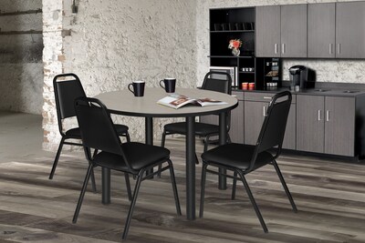 Regency Kee 36 Round Breakroom Table- Maple/ Black