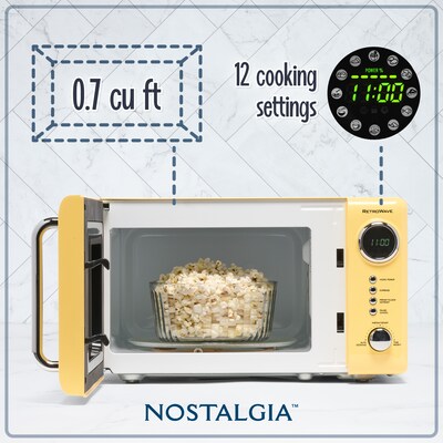 Nostalgia Retro 0.7 Cubic Foot Countertop Microwave, Yellow (NRMO7YW6A)