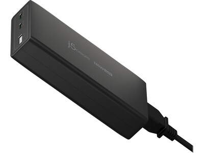 j5create 185W USB-C/USB-A 3-Port GaN PD Charger, Black (JUP37185)