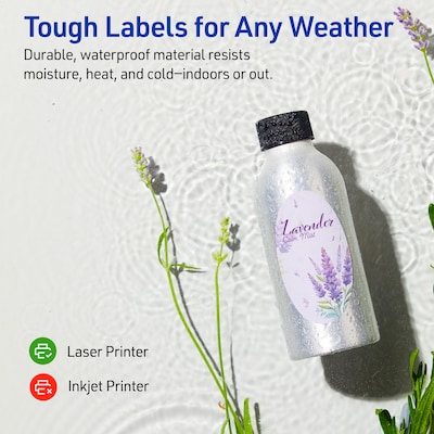 Avery Waterproof Oval Laser Multipurpose Labels, 1.5" x 2.5", White, 450/Pack (19479399177)