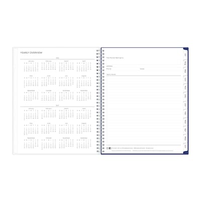 2026-2027 Blue Sky Color Block Blue Frosted 8.5" x 11" Academic Weekly & Monthly Planner, Plastic Cover (156066-A27)