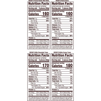 REESE'S Christmas Shapes Peanut Butter Chocolate Pieces, Assorted Flavors, 35 oz. (HEC95345)