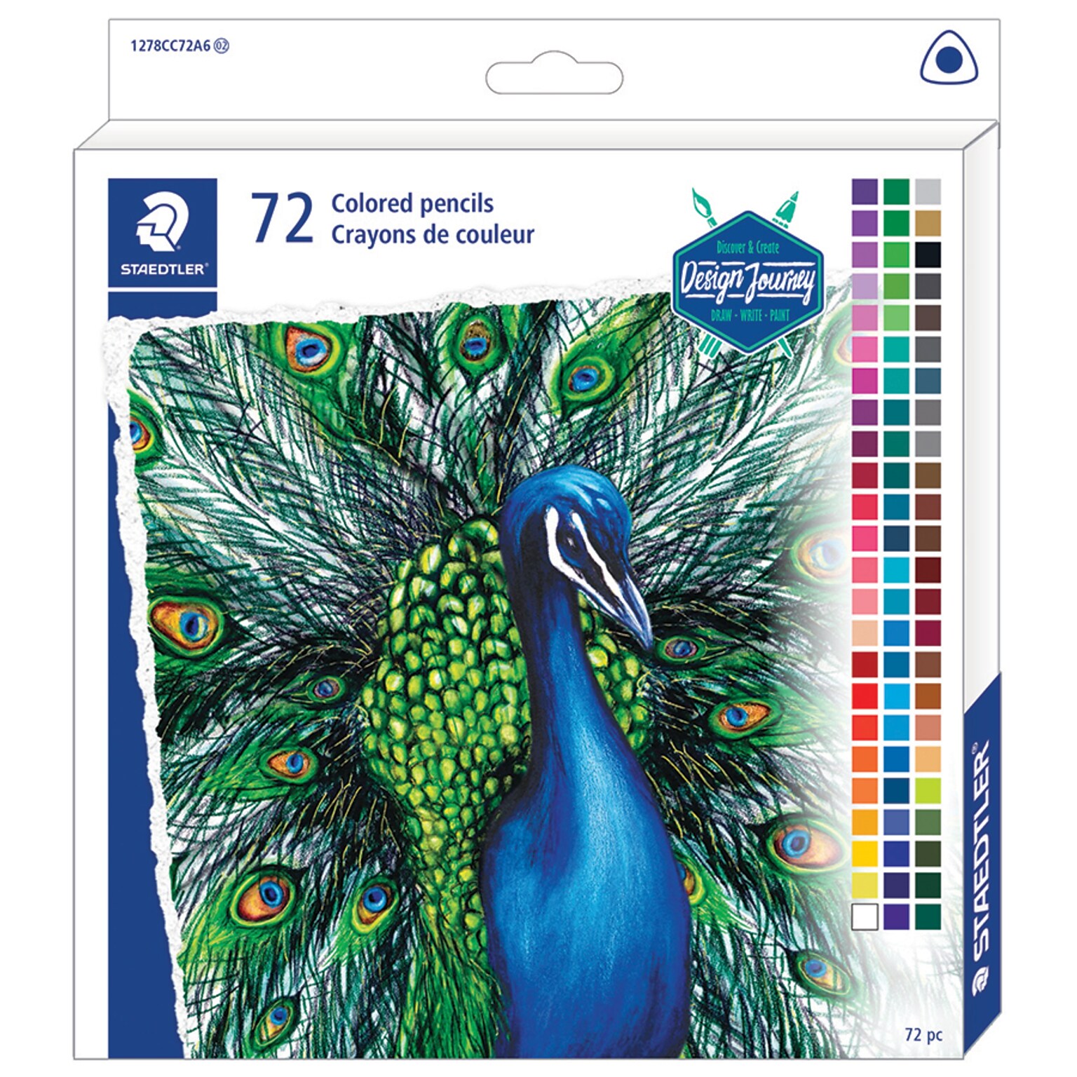 Staedtler Triangular Professional Colored Pencils, Assorted Colors, 72/Pack (1278CC72A6)