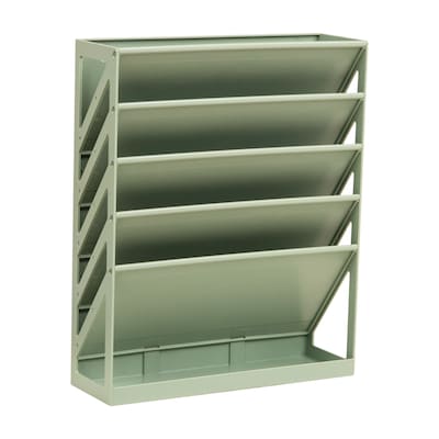 Staples 5-Pocket Plastic Mountable Wall File, Letter Size, Sage Green (ST63893)