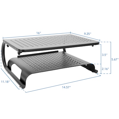 Mount-It! 2-Tier Monitor Stand, Up to 32", Black (MI-7361)