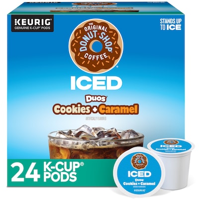 The Original Donut Shop Iced Duos Cookies + Caramel Iced Coffee Keurig® K-Cup® Pods, Medium Roast, 2