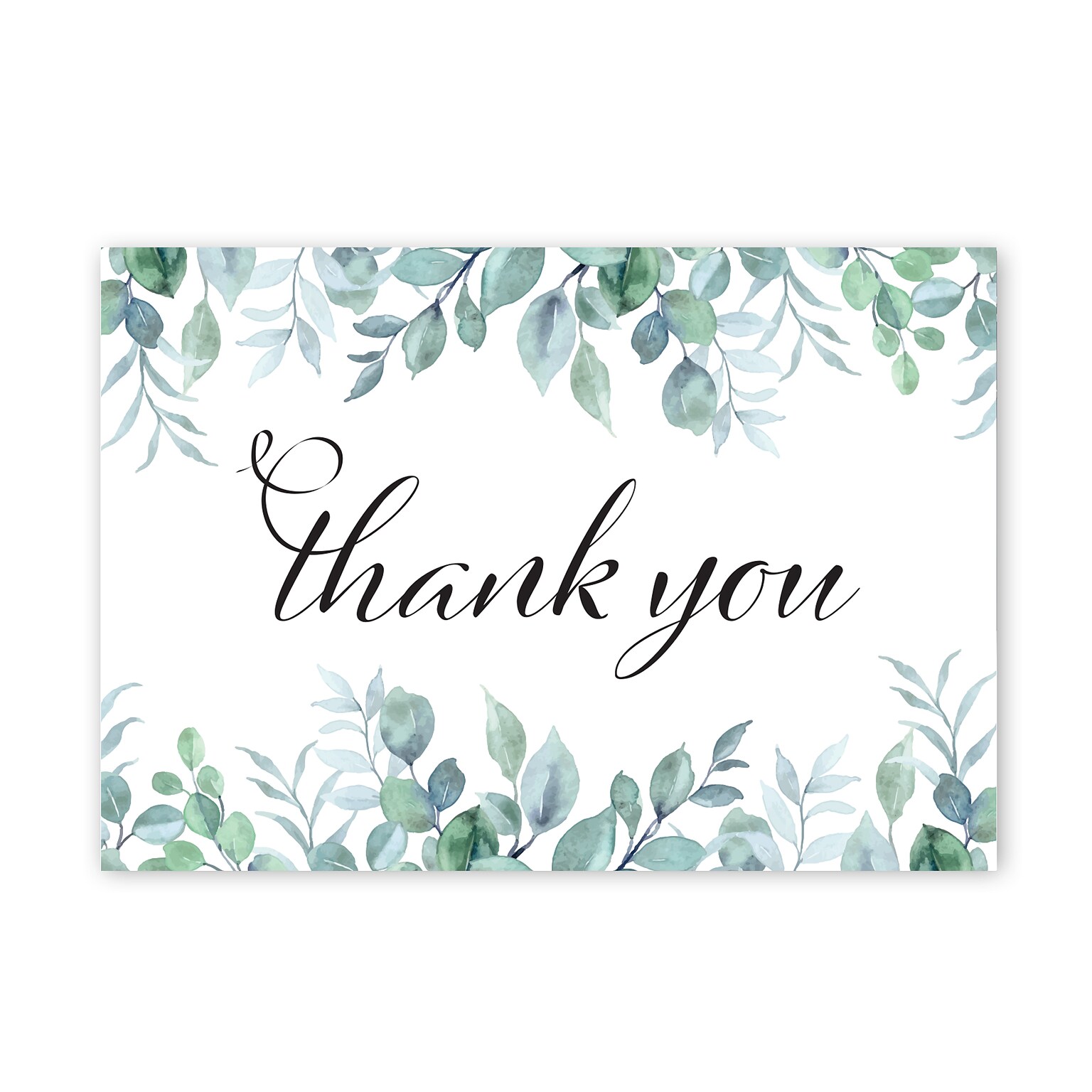 Great Papers Elegant Eucalyptus General Use Thank You Notecard Kits, Multicolored, 24/Pack (2025032)